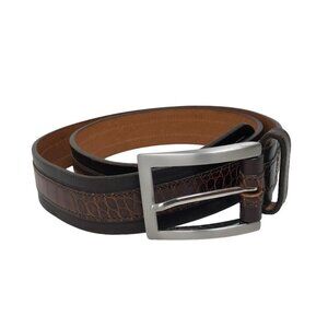 Canterbury Golf 014063-2 Men's Brown Genuine Leather Belt Gator Embossed Size 34